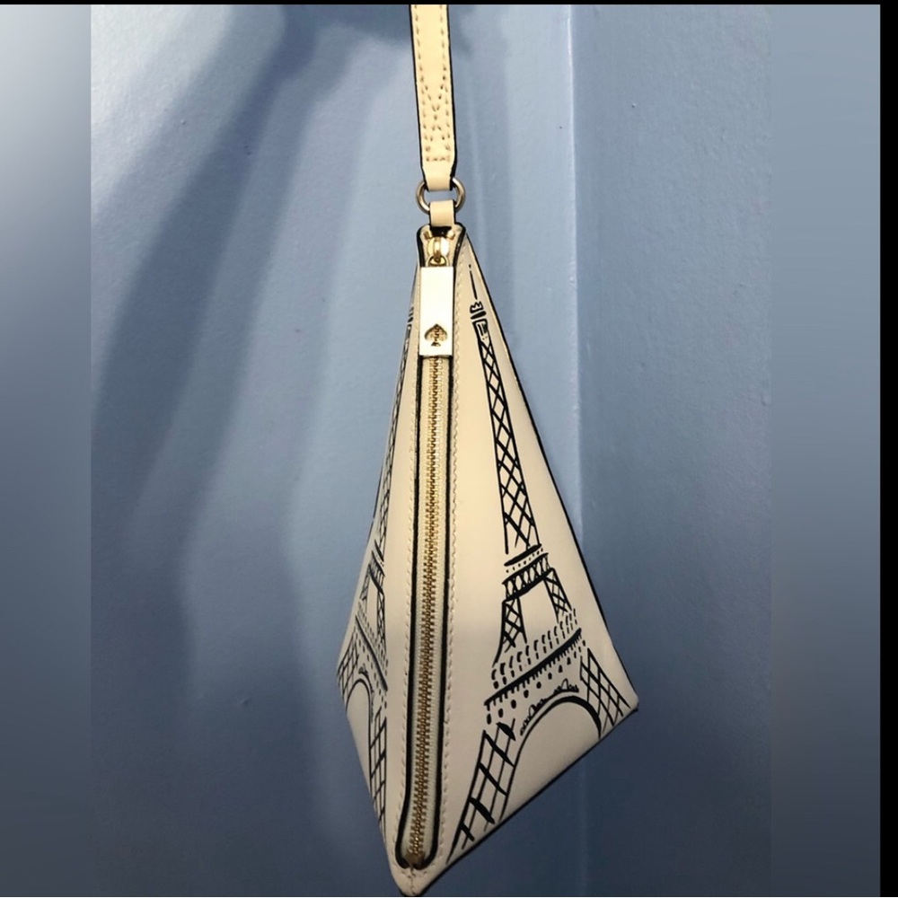 Kate Spade Triangle “Eiffel Tower” Wristlet Novelty Bag in Cement color - Picture 8 of 16